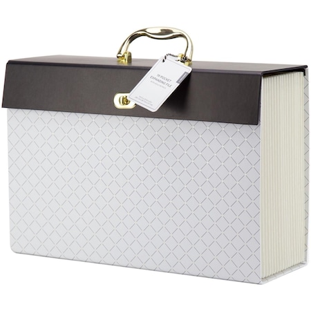 U Brands UBrands Modern-Noir Expandable File - 19 Pocket White UB379514